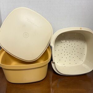 Vintage Tupperware Microwave Steamer Set 3 pieces